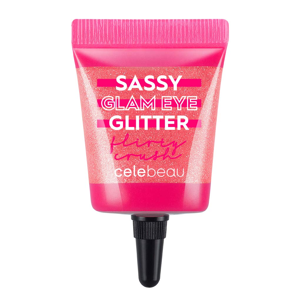 CELEBEAU - Sassy Glam Eye Glitter - Liquid Eyeshadow - Create Bold & Impactful Makeup Looks - Pink Soda - 9g