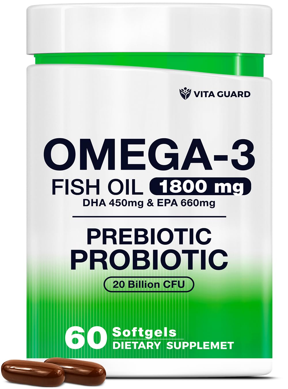 Omega-3 Fish Oil & Probiotic 20 Billion CFU
