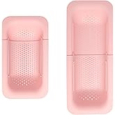 Paris Hilton Over the Sink Expandable Colander, Extendable Strainer, Adjustable from 14.5 inches to 19.5 inches, Fits most kitchen sinks, Made without BPA, Pink