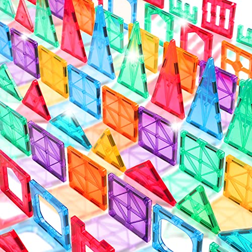 Universal Kids Magnetic Tiles Compatiable with All Brand's Magnetic Building Blocks, Magnet Montessori Toys for 3 4 5 6 7 8 Year Old Boys Girls Toddlers Learning Educational Sensory STEM Toys Gifts