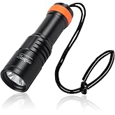 ORCATORCH D580 Compact Backup Dive Light, 530 Lumens Scuba Flashlight | 6&deg; Narrow Beam, Twist Switch, IP68 Waterproof, 150m Depth Rating, 3 AAA Batteries Included, Ideal for Night &amp; Safety Diving