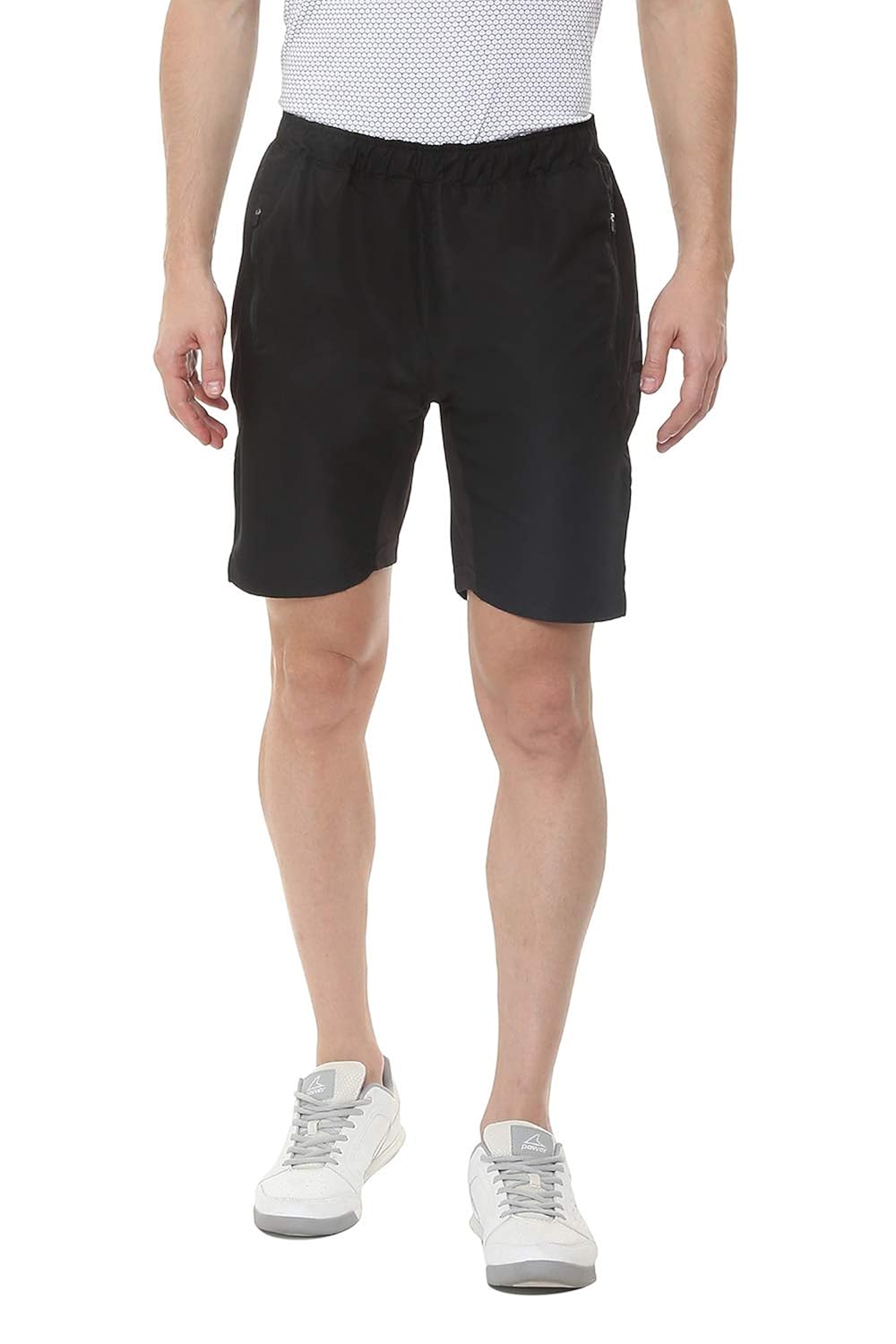 Buy People Men's Relaxed Fit Synthetic Shorts (P6C117518COL100_Black_30