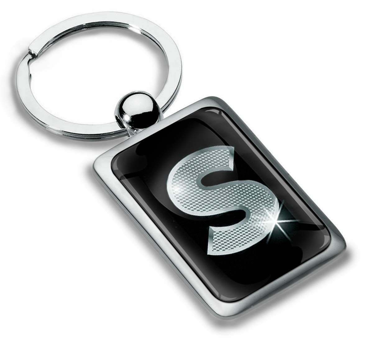 Biomar Labs Letter Keychain Alphabet Initial Keyring 3D Metal Stainless Steel Personalised Initials Charm for Car and Keys Available in Silver (S in Silver KK 97) — image 1