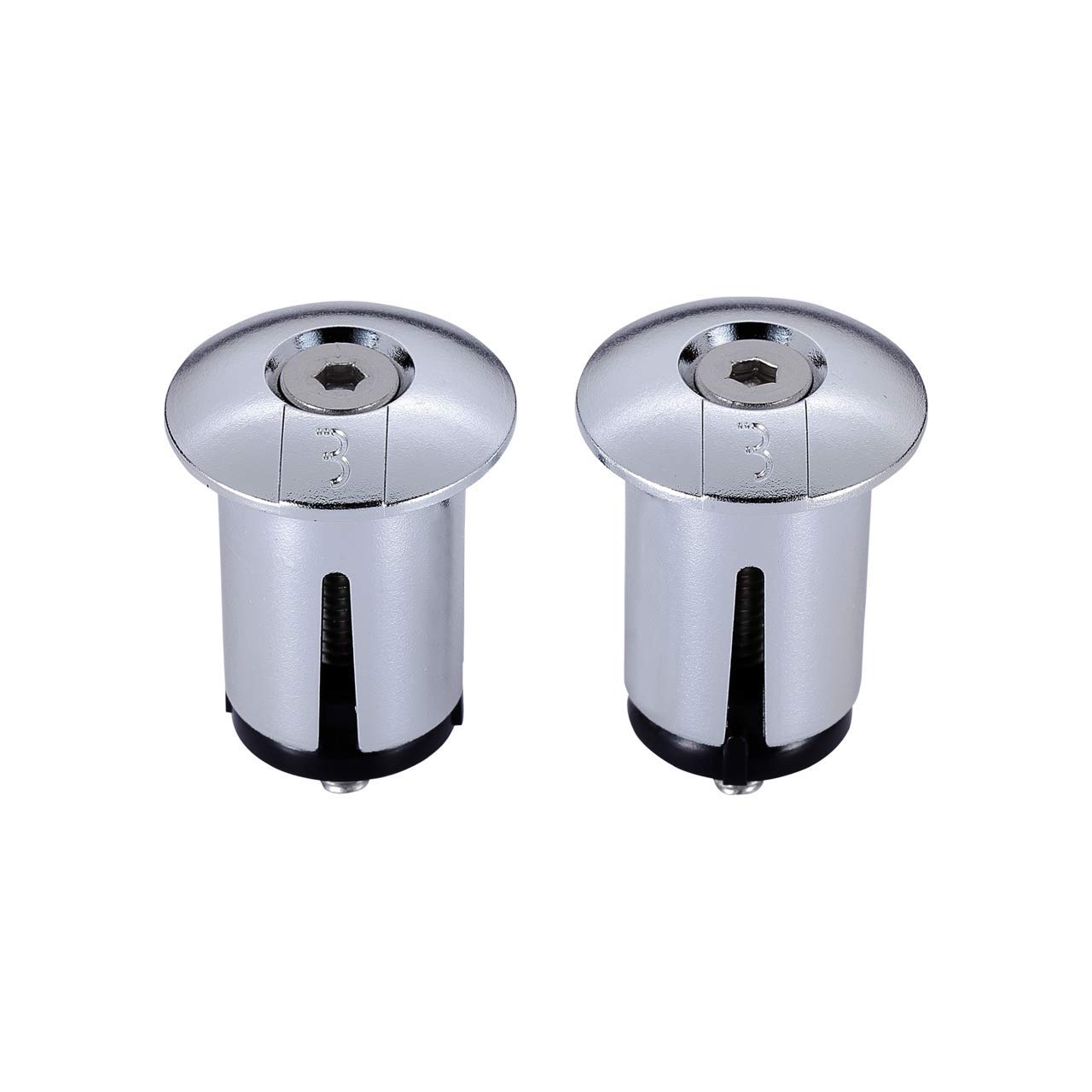BBB CyclingScrewOn 200cm x 3cm Chrome Screw End Caps for Handlebar Tape|Stainless Steel Bike Handlebar Bolts | 2 Per Pack
