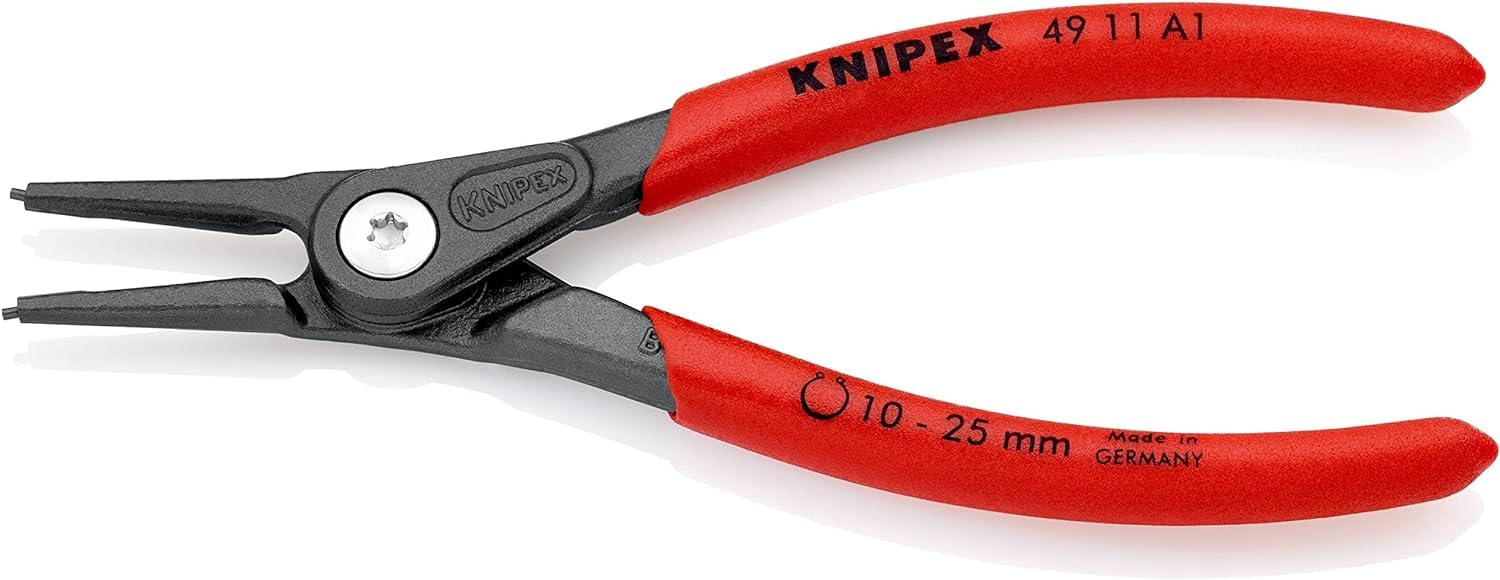 KNIPEX Precision Circlip Pliers for External Circlips on Shafts Self-Service Card with Non-Slip Plastic Coating 140 mm, 49 11 A1 SB