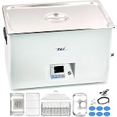 ZKI 20L Lab Water Bath, 1500W Laboratory Thermostatic Water Bath, &plusmn;0.2&deg;C Accuracy &amp; 0.1&deg;C Res, 14 Heating Modules with Even Heat Distribution, 9-Piece Kit for Lab, Clinical and Industrial Use (110V)