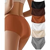 AIVEITE Womens Underwear Full Coverage No Show High Waisted Seamless Ladies Panties 6 Pack