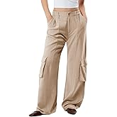 Dokotoo Women's Wide Leg Pants 2025 Flowy Casual Trendy Pants Straight Leg High Waist Stretch Palazzo Pants with 4 Pockets
