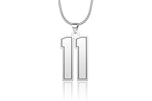 CandyCharms Stainless Steel 18K Jersey Number Necklace Sports Soccer Football Basketball Baseball for Boys Men Girls