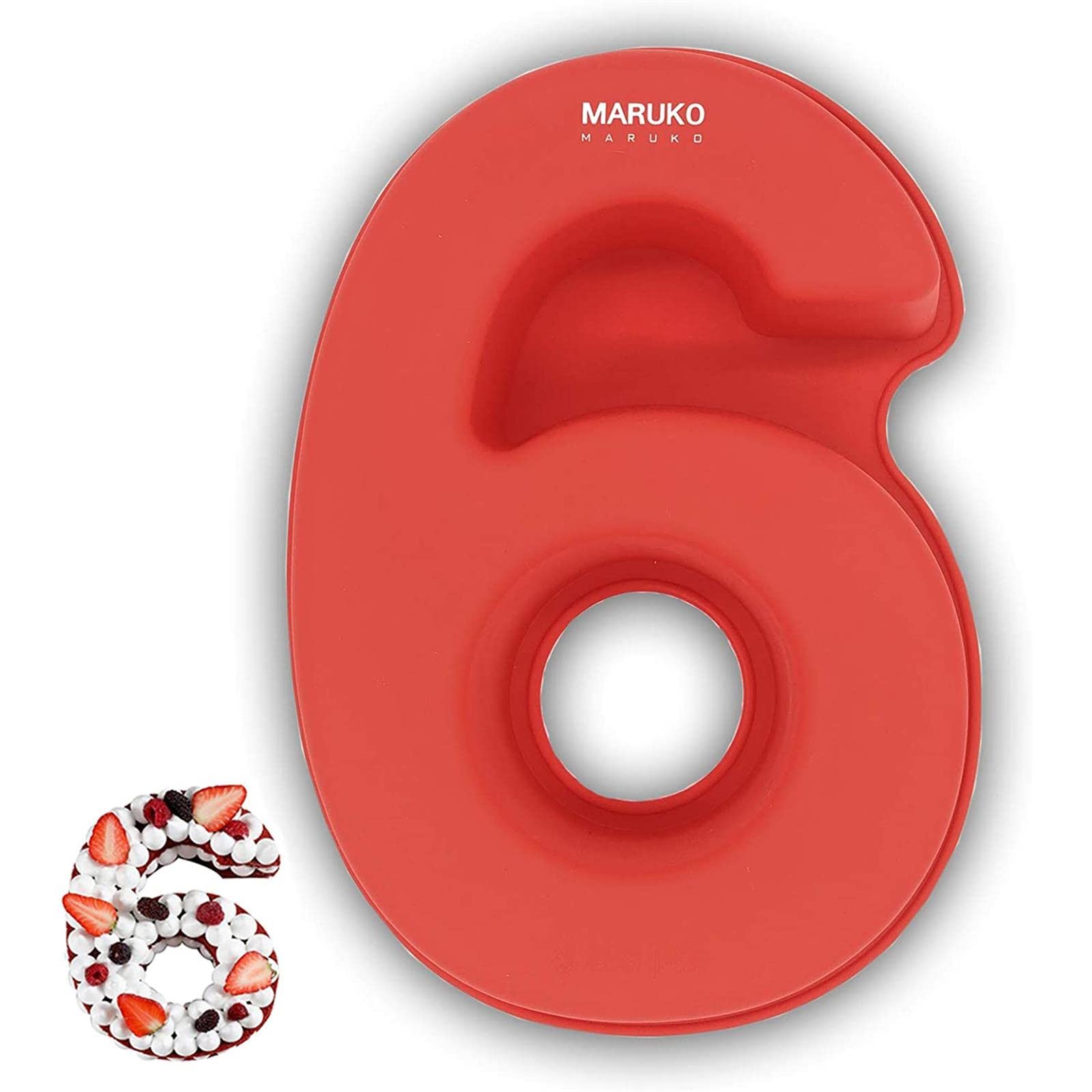 Number Cake Tins Silicone, Number 6 Cake Tin Mould, 10 inch 3D Large Silicone Number Cake Moulds, Baking Pans for Birthday and Anniversary, BPA Free, Non-Stick