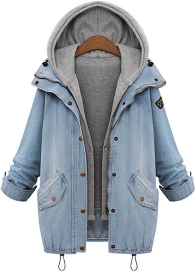 ladies hooded denim jacket