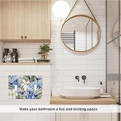 Pznen Triple Toggle Wall Plate, Blue Floral Spring