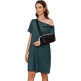 Deyeek Women's Post Shoulder Surgery dress Tear Away Short Sleeve Full Open Side Snap Adaptive Clothing with Pockets