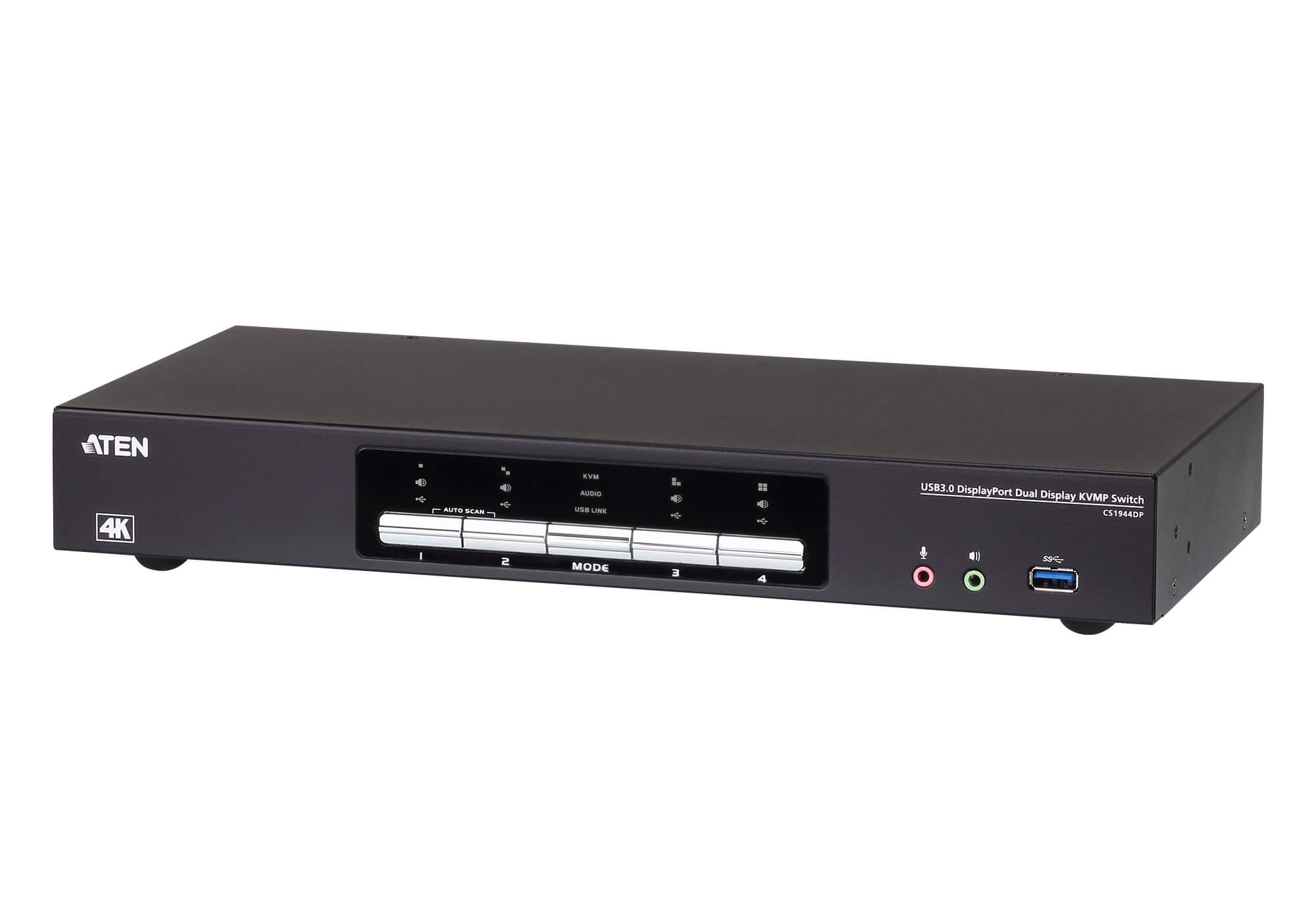 ATEN 4K USB 3.0 Dual Display KVMP Switch 4 Port CS1944DP (4096 x 2160 @ 60Hz and 3840 x 2160 @ 60Hz; 2-Port USB 3.1 Gen 1 hub, 5 Gbps) Supports MST UK | #1 KVM Market Leader