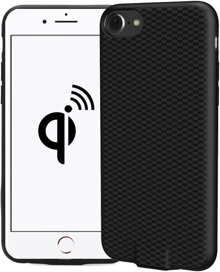 Wireless Case Compatible w/iPhone Qi Charger- 5.5" Inch TPU Protective Phone Back Cover Built-in TI Module Adapter Receiver & Traditional Charging Port for iPhone 7 Plus 6S 6 Wired/Cordless Charge