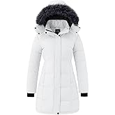 wantdo Women's Waterproof Winter Coat Warm Long Puffer Jackets with Faux Fur Hood Thicken Parka