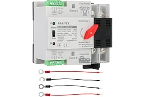 BESILO Automatic/Manual Transfer Switch 100Amp 110v 2POLE, Mini ATS AC 110V 50/60HZ, W2R Solar Auto Dual Power Transfer Switch for Home Generator, DIN Rail Mounted Controller, RV,Public/Backup Power