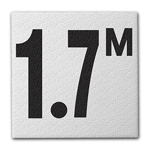 Ceramic Swimming Pool Deck Depth Marker " 1.7 M " Abrasive Non-Slip Finish, 4 inch Font