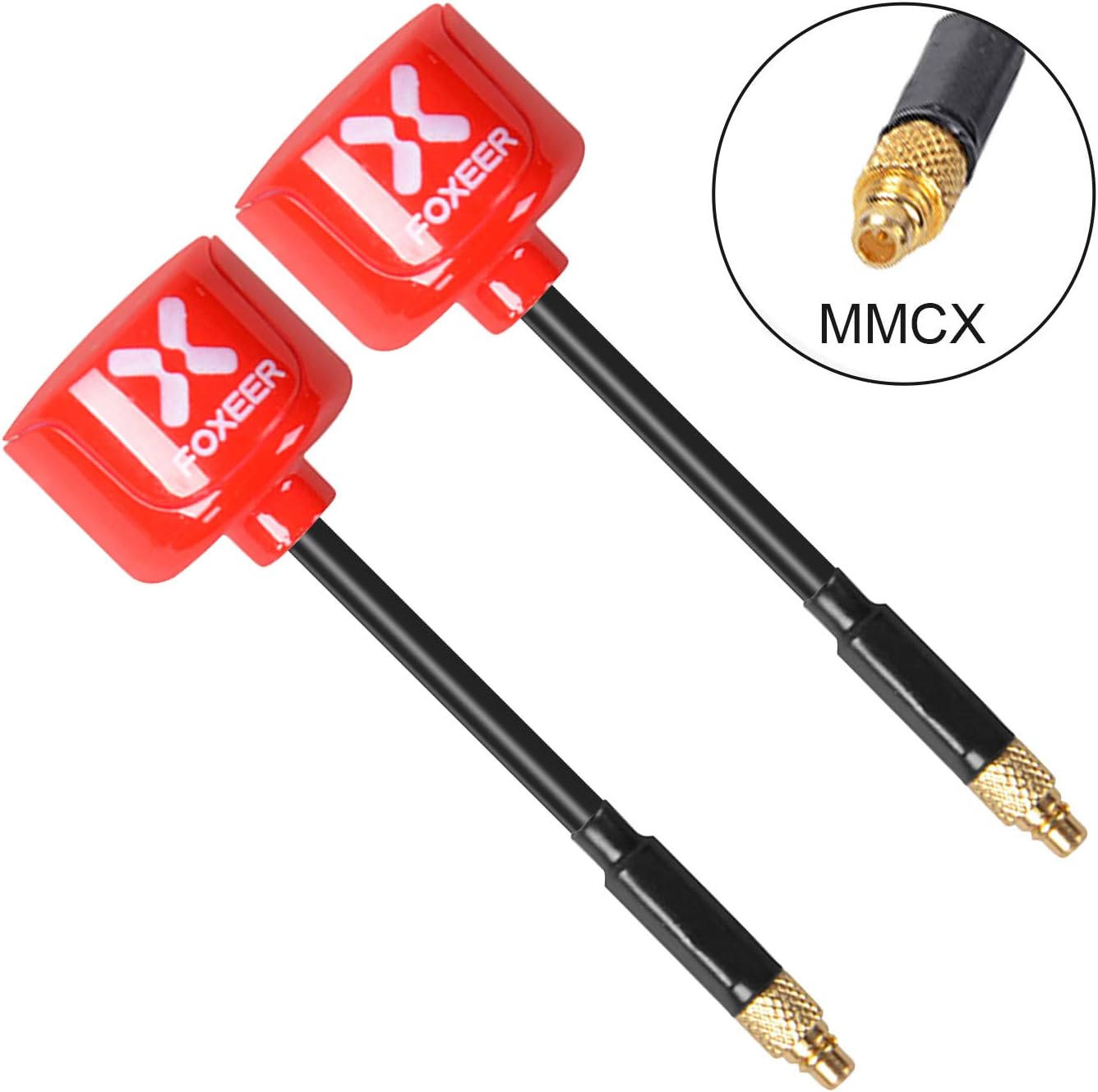EVAICON FOXEER Lollipop 2 FPV Antenna 5.8G RHCP Mini Antenna for RC FPV Drone TX RX 2pcs(Red)