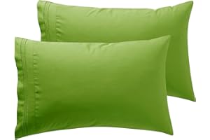 Nestl Garden Green Pillow Cases Queen Size Set of 2, Soft Queen Pillow Case, Microfiber Queen Pillow Cases 2, Pillowcases Queen, Envelope Closure Pillowcase, Pillow Covers Queen Size, 20x30 Inches