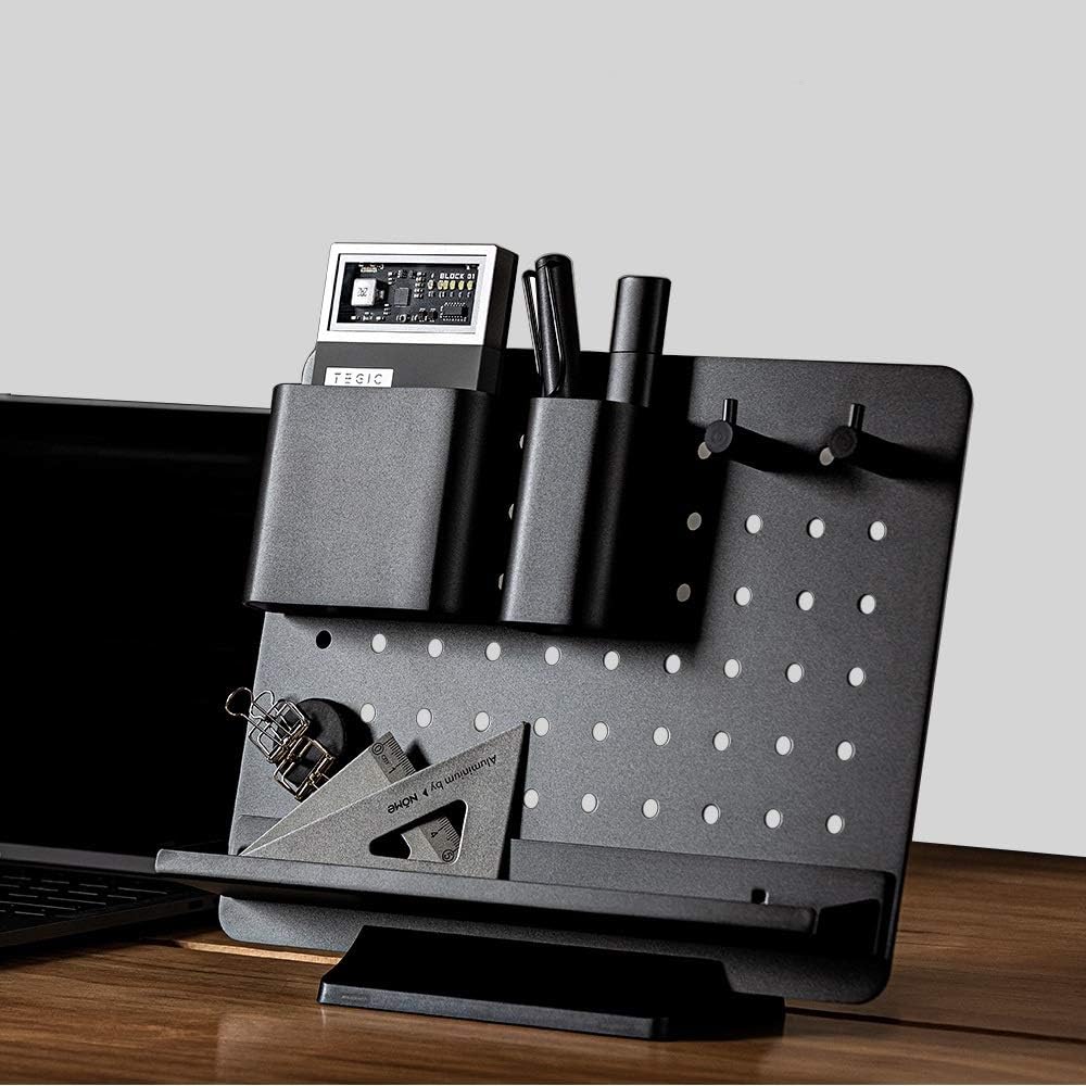 Vaydeer Aluminum Desk Organizer Storage Rack with Modular Accessories Supporting Pen Holder Cable Management Tool Storage Space Saving Desk Storage Shelf