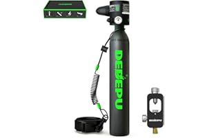 DEDEPU Mini Scuba Tank, 0.5L Scuba Diving Tank for Underwater Breathing, up to 10 Minutes Dive Time Portable Lung Diving Tank with 3000 PSI Max Pressure, Emergency Rescue Pony Bottle