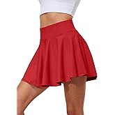 Hiwzffy Pleated Tennis Skirts for Women High Waisted Golf Skorts Tummy Control Skirts with Shorts Pockets Lightweight