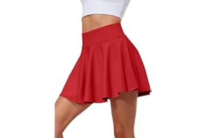 Hiwzffy Pleated Tennis Skirts for Women High Waisted Golf Skorts Tummy Control Skirts with Shorts Pockets Lightweight