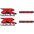 Sticker GSXR 1000 Fairing Decal Compatible with Suzuki GSXR 1000 k1 K2 K4 2001-2005 Motorcycle GSX-R Fairing Kit Stickers Decals/Vinyl 7.87"x3.54"/1000 Decal 5.9" x0.73(Red and White)