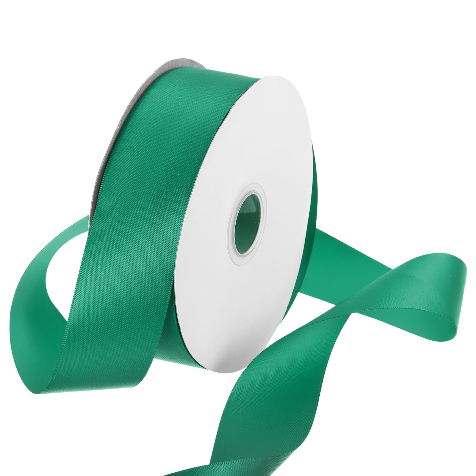 Rebower 38mm Satin Ribbon 46m Thick Double Face Grosgrain Silk Ribbon, [for Gift Wrapping, Hair Bows, Wedding, Cake, Flower] - 50 Yard/150ft/Forest Green