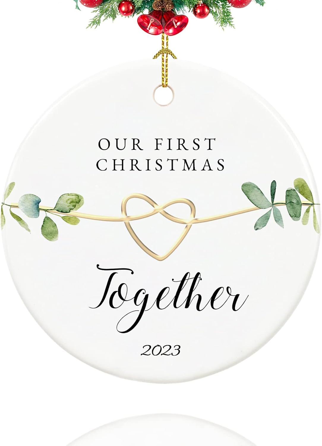 Ornaments - First Christmas Together Ornament 2023, Our First Christmas Together Gifts,Gift for 1st Anniversary, 2.9