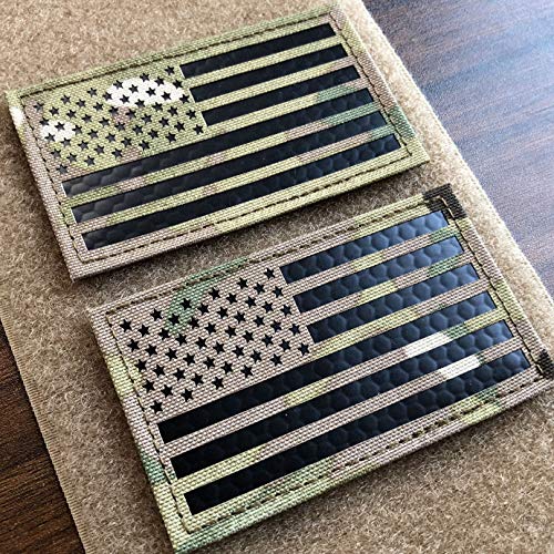 2x3.5" Multicam Infrared IR US USA American Flag Patch Tactical Vest Patch with Hook/Loop (2 Forward) - Thumbnail 4