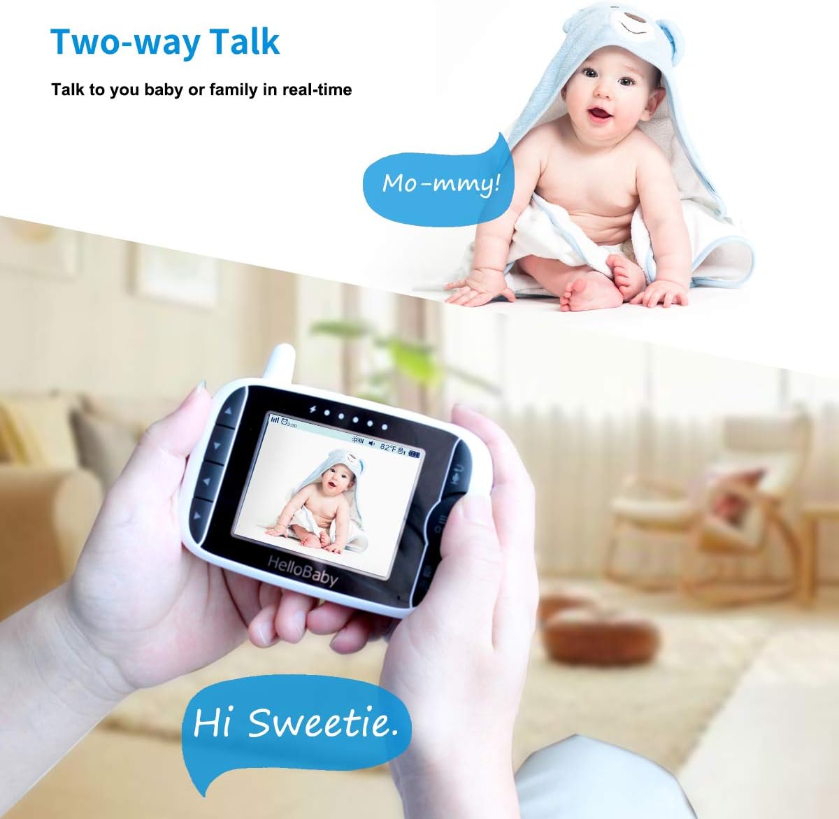 hellobaby 3.2 inch video baby monitor