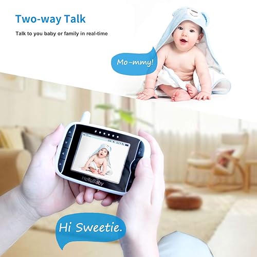 Baby Monitor, HelloBaby Video Baby Monitor with Camera and Audio