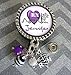 Personalized RN Nurse ID Badge Reel, heart Nurse Gift, LPN BSN Custom RN Retractable ID holder, Purple heart Nurse Name