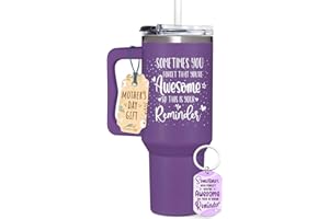 AT2Z GLOBAL Mothers Day Gift For Mom - Birthday Gifts Idea For Mother - Christmas Gifts for Mom, Wife - Mom Tumbler With Handle 40oz (Awesome Sometimes Purple)