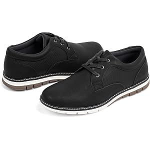 Rainshark Men's Classic Oxford Derby Dress Shoes, Lightweight Comfortable Formal Casual Shoes for Office, Business, Weddings