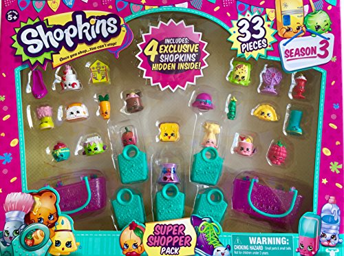 Shopkins Season 3 Super Shopper Pack, Includes 4 Exclusive 