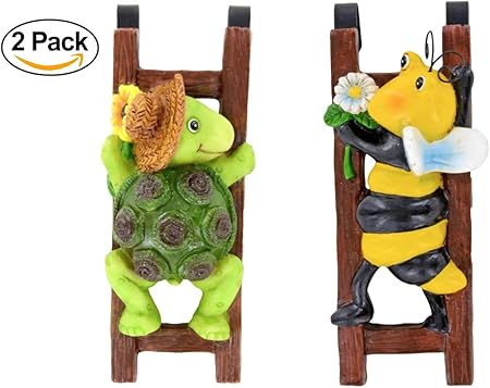 Amazon Com 2 Hanging Flower Pot Decorations Bugs Bee Turtle