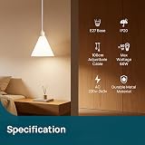 Linkind Metal Pendant Light Fitting E27 Screw Lamp Holder 100cm Braided Cable view 2