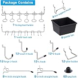FRIMOONY Pegboard Hooks Assortment 146PCS with 60 Peg Locks Tool Organizer view 2