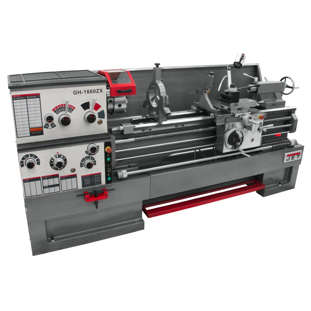 JET GH-1660ZX Lathe with NEWALL DP700 DRO Installed