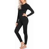 Ekouaer Thermal Underwear for Women Long Johns Sets Lightweight Base Layer | Soft Longjohns Long Underwear Women, 2 Pieces Pajams Set Warm Thermal Wear for Cold Weather, Thermals Top and Bottom Set
