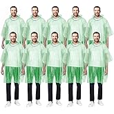 CloudTen Compact and Disposable Rain Ponchos for Adults (Green (10 Packs))