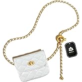 BEMYLV Leather Chain Belt Bag for Women Mini White Crossbody Waist Purse Fanny Pack Fashion Evening Clutch Detachable