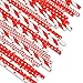 Hiware 200 Pack Biodegradable Bulk Red Paper Straws - 4 Different Patterns Drinking Straws for Beverage, Christmas, Celebrations, Holiday, Birthday, Wedding, Baby Shower, Party and Decoration