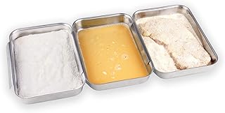 chg 3318-00 Panier-Set, 3-tlg. in Profi Edelstahl-Qualität, spülmaschinengeeignet, jeweils 23,0 cm x 15,0 x 3,0 cm, leichte Handhabung, stapelbar