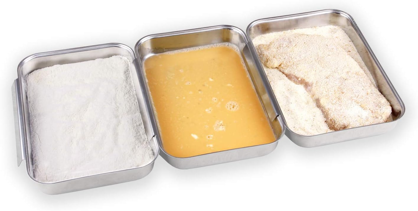 chg 3318-00 Panier-Set, 3-tlg. in Profi Edelstahl-Qualität, spülmaschinengeeignet, jeweils 23,0 cm x 15,0 x 3,0 cm, leichte Handhabung, stapelbar