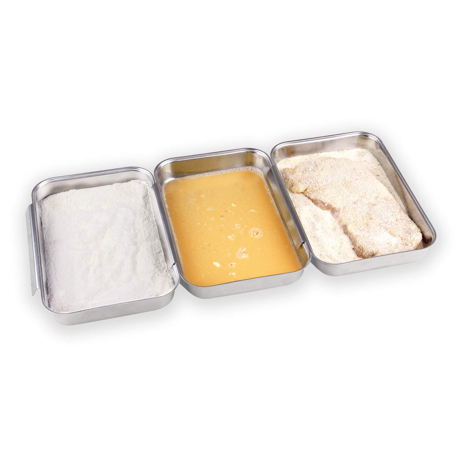CHG Breadcrumb Set, Stainless Steel, Silver, 23 x 15 x 3 cm, 3-Piece