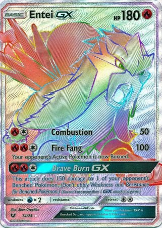 Entei-GX - 74/73 - Secret Rare - Sun & Moon: Shining Legends